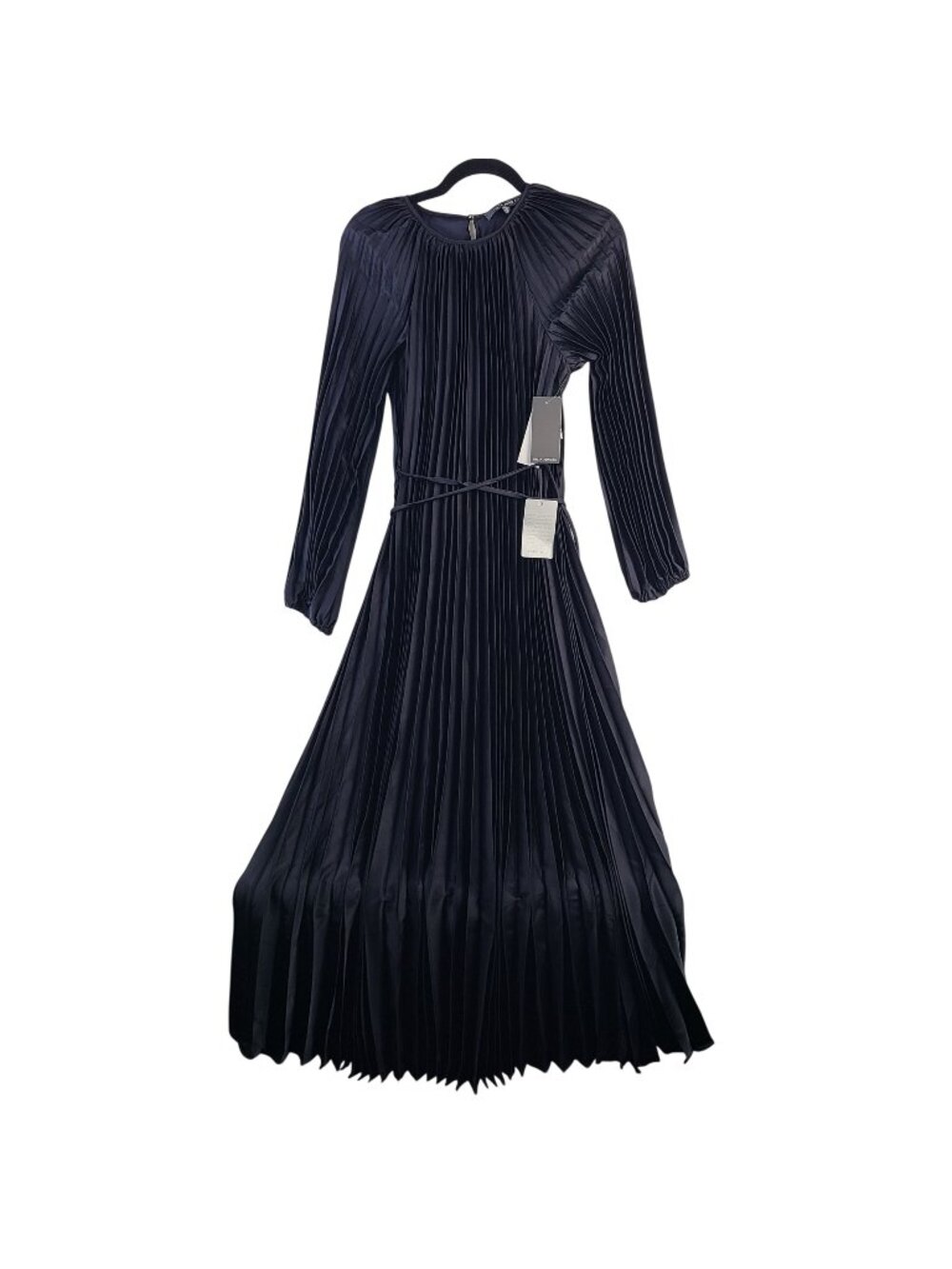 NEW Julia Jordan Navy Pleated Long-Sleeve Midi Dress Size 6